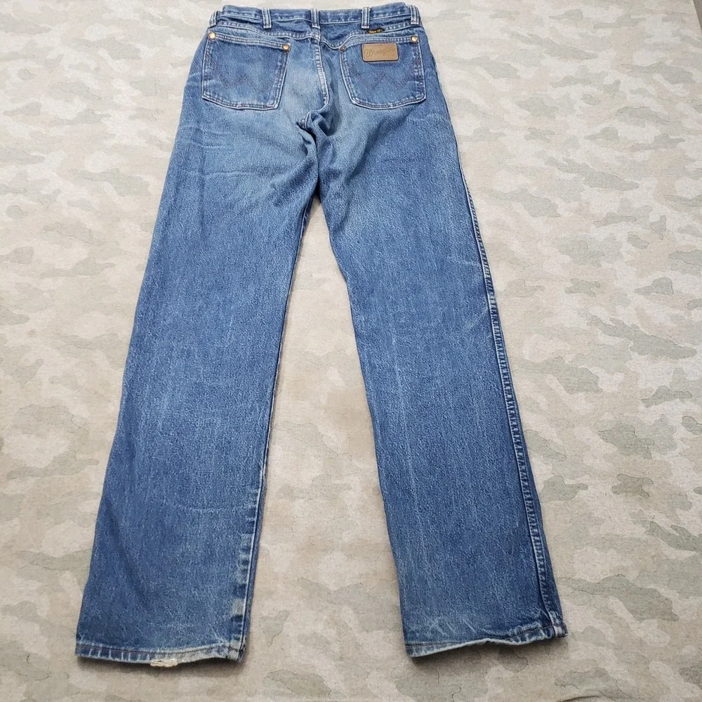 Vintage Wrangler 13MWZ Jeans Mens 32x34 Blue 13MWZ Whiskered Cowboy Cut Western